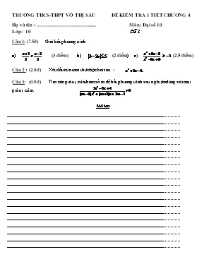 Đề kiểm tra 1 tiết chương môn Đại số khối 10